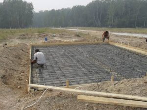 Concrete Foundation casting in a waterlogged area. 